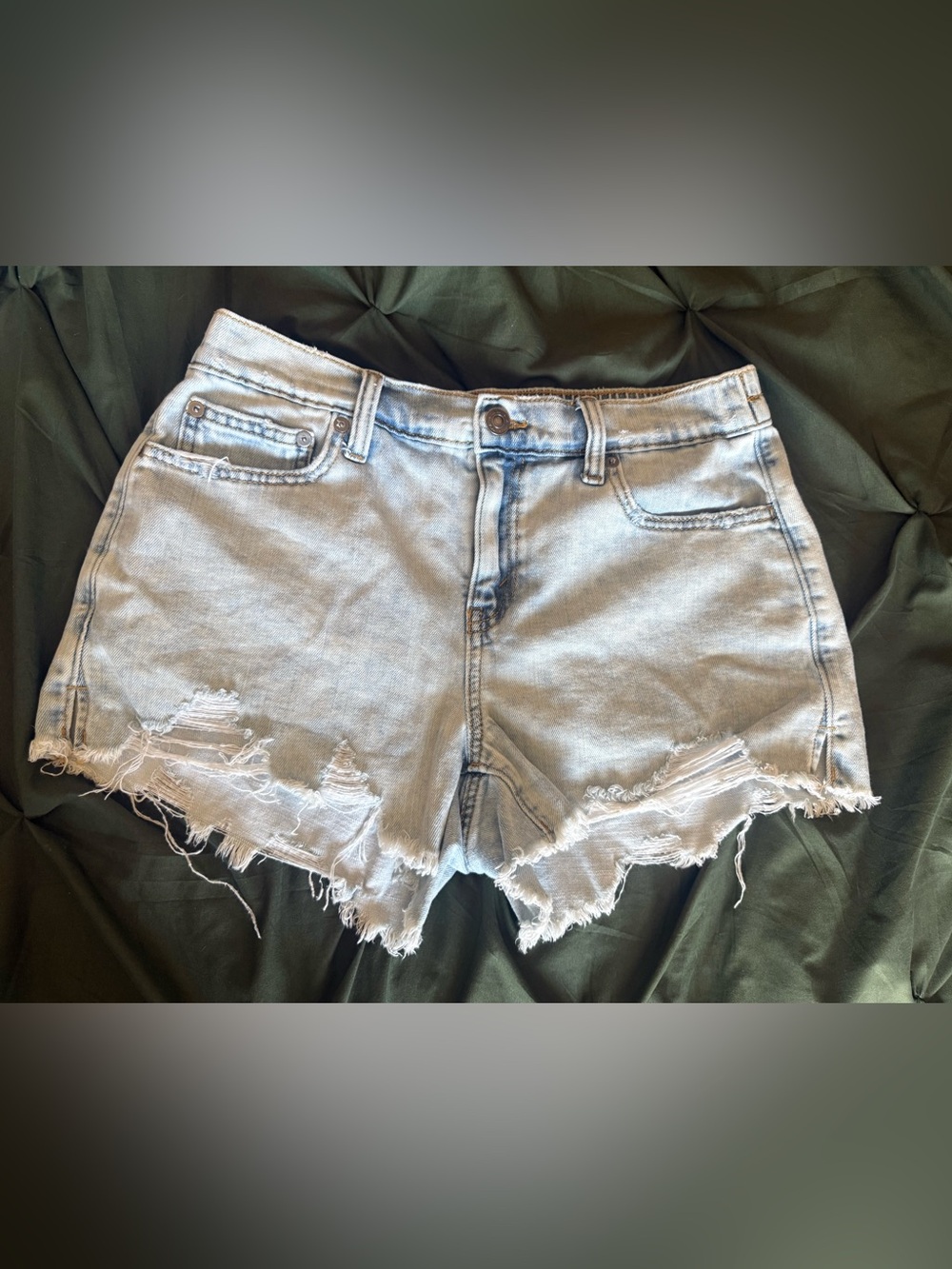 Aerie Light Blue Distressed Denim Shorts